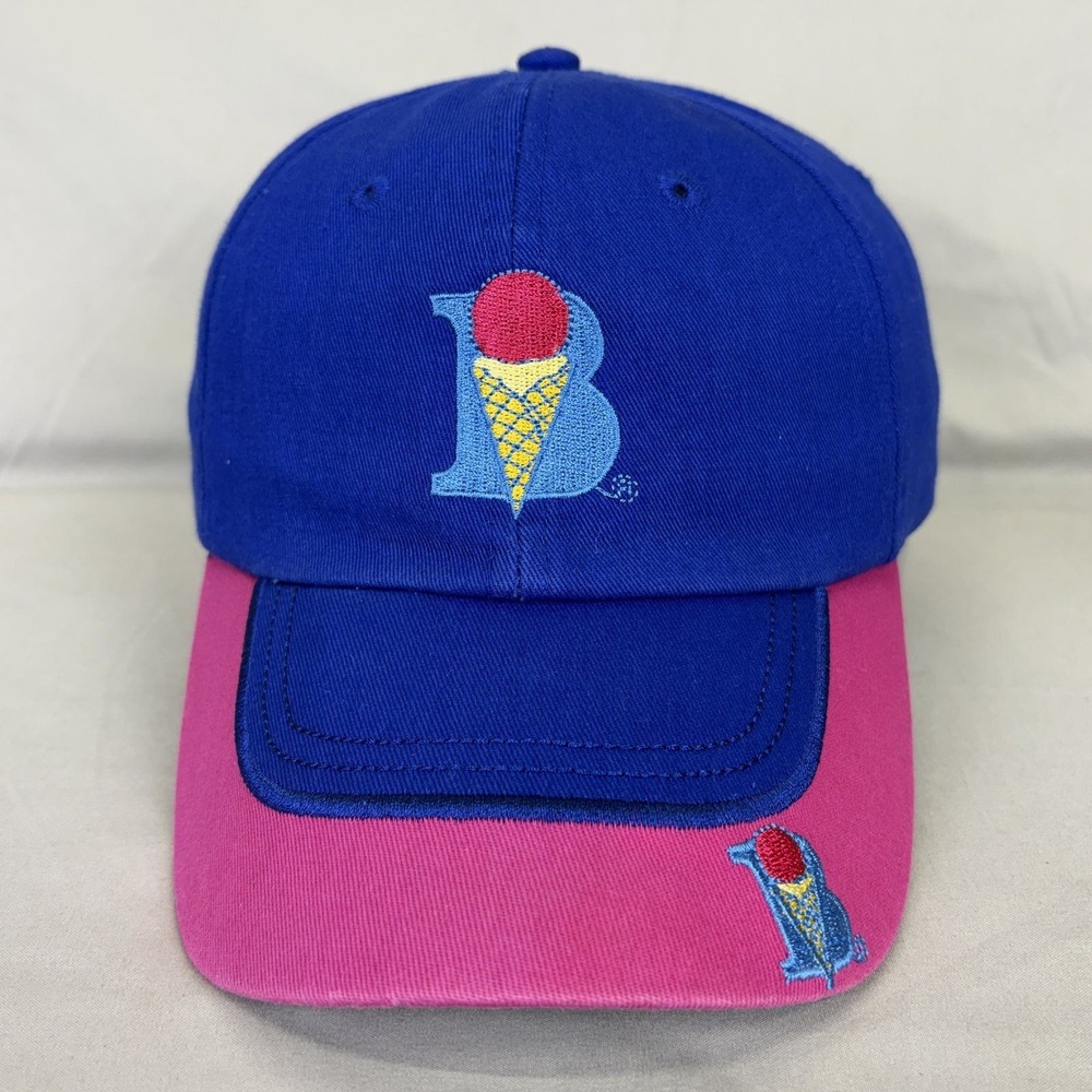 Braum's Baseball Hat Ice Cream Promo Unisex OSFM Blue Pink Adjustable Cap
